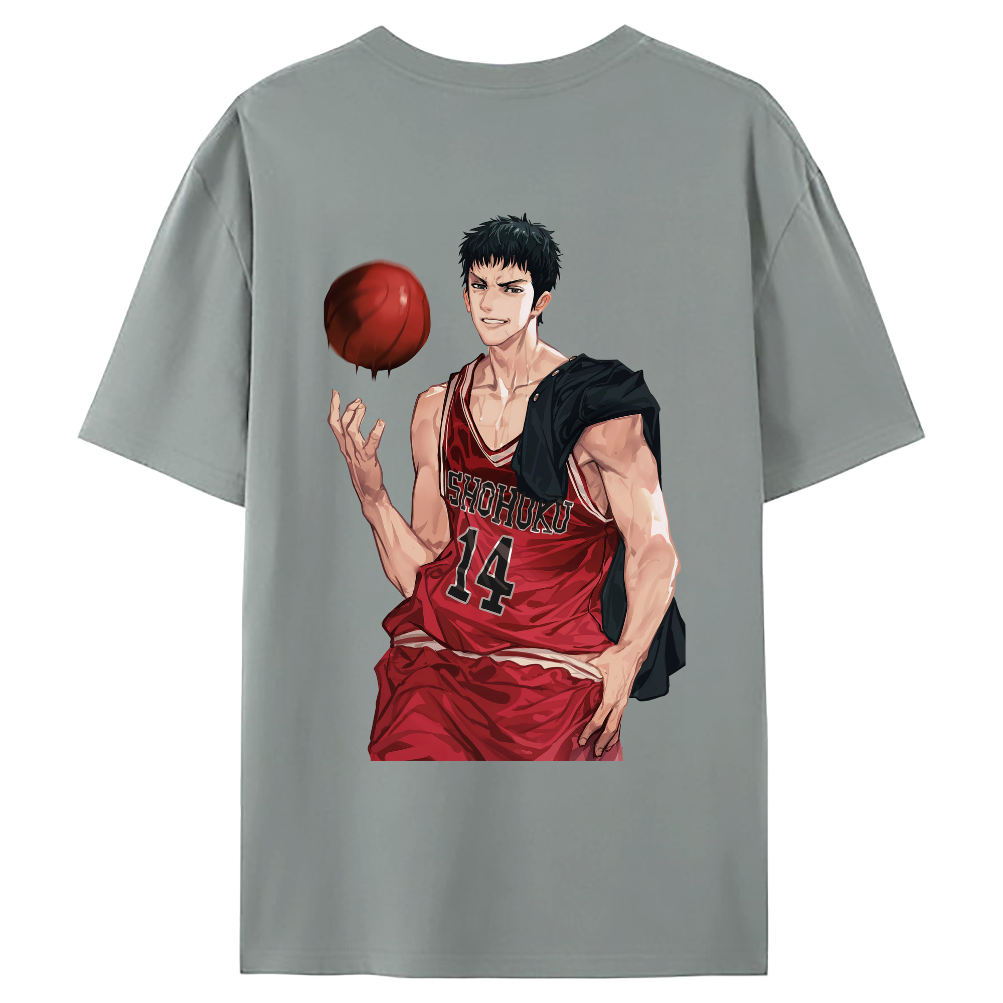 （画像用） SLAM DUNK／スラムダンク 綿100％ メンズ半袖Tシャツ（バックプリント） 通気性